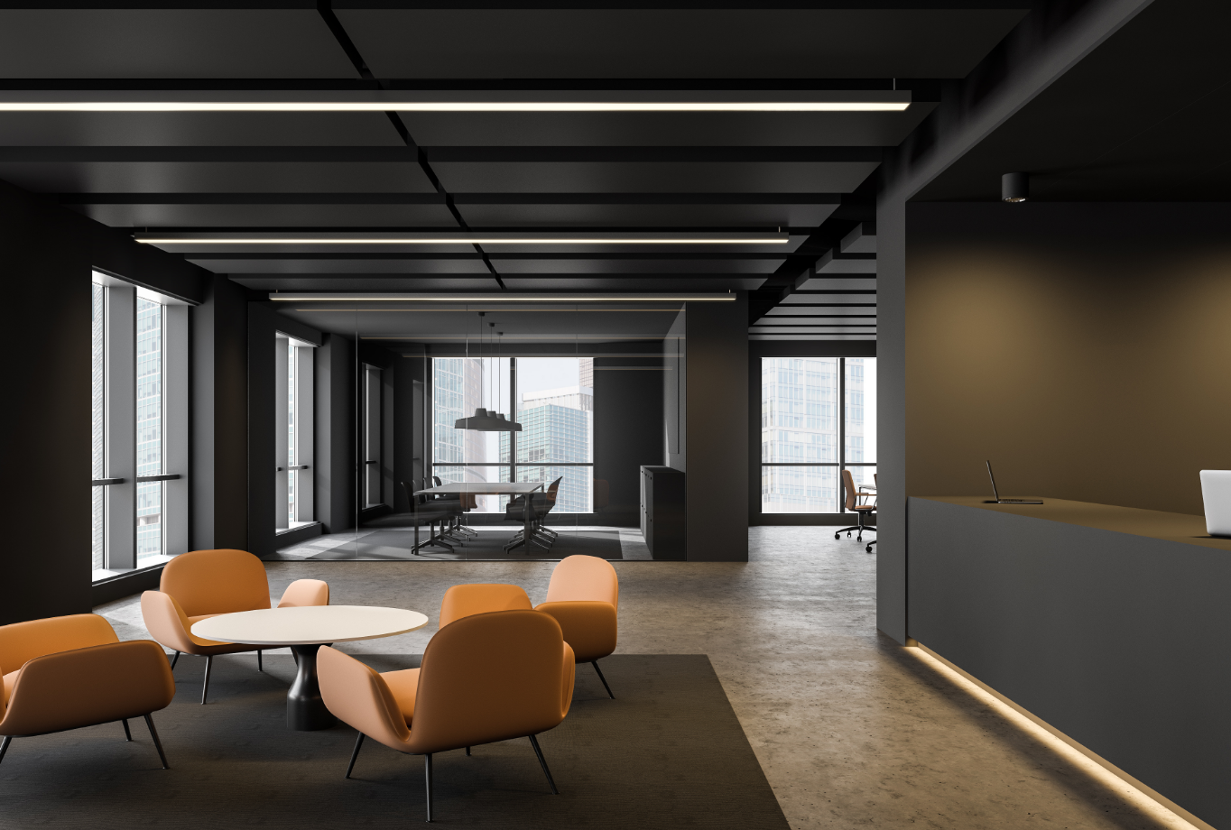 300 Lux in reception areas 