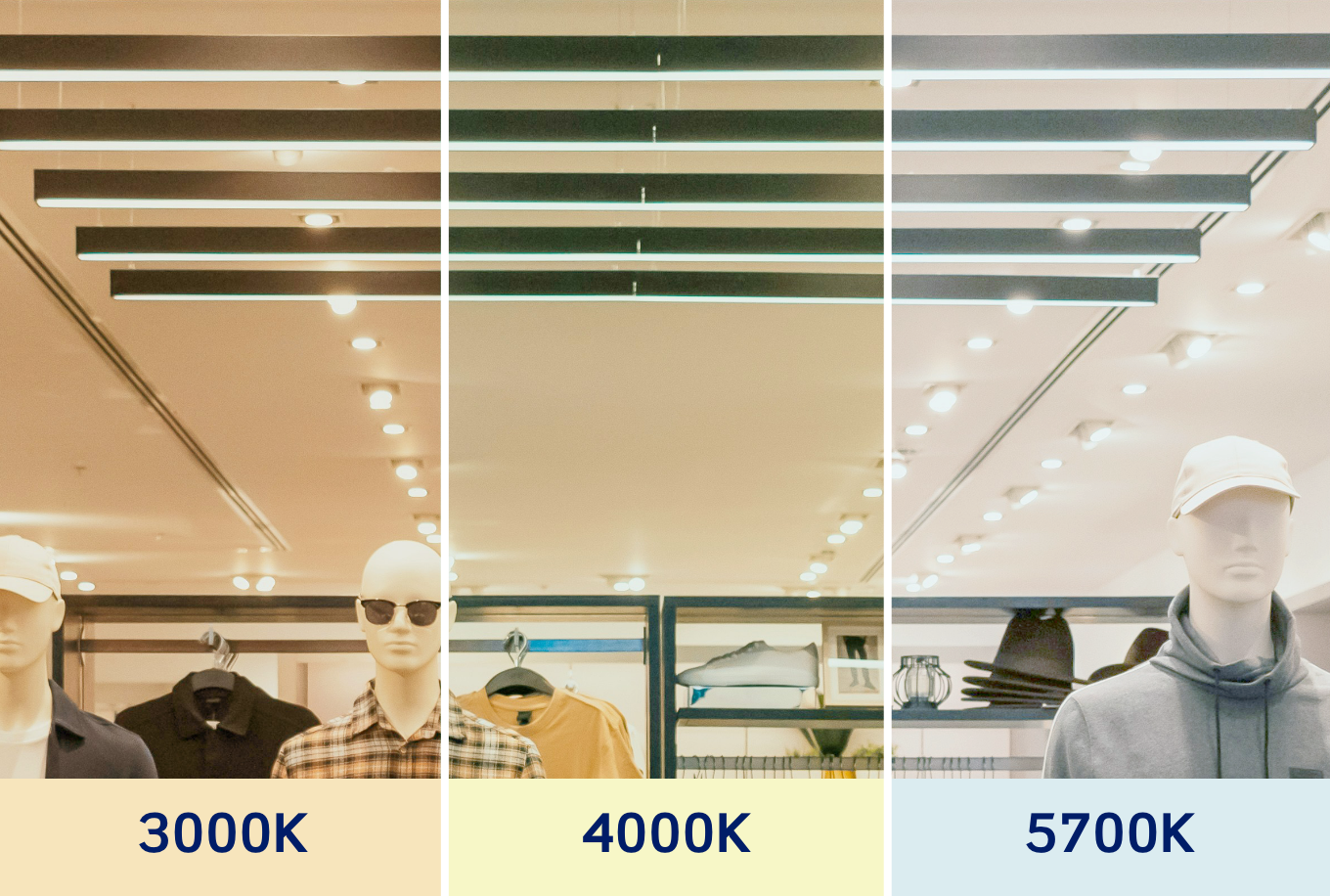 Three colour selectable